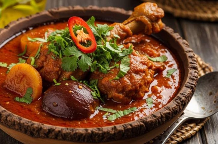 Traditional Angolan Muamba Chicken with Palm Butter Sauce Slow