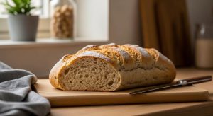 Fresh homemade bread cooling in a Denver kitchen