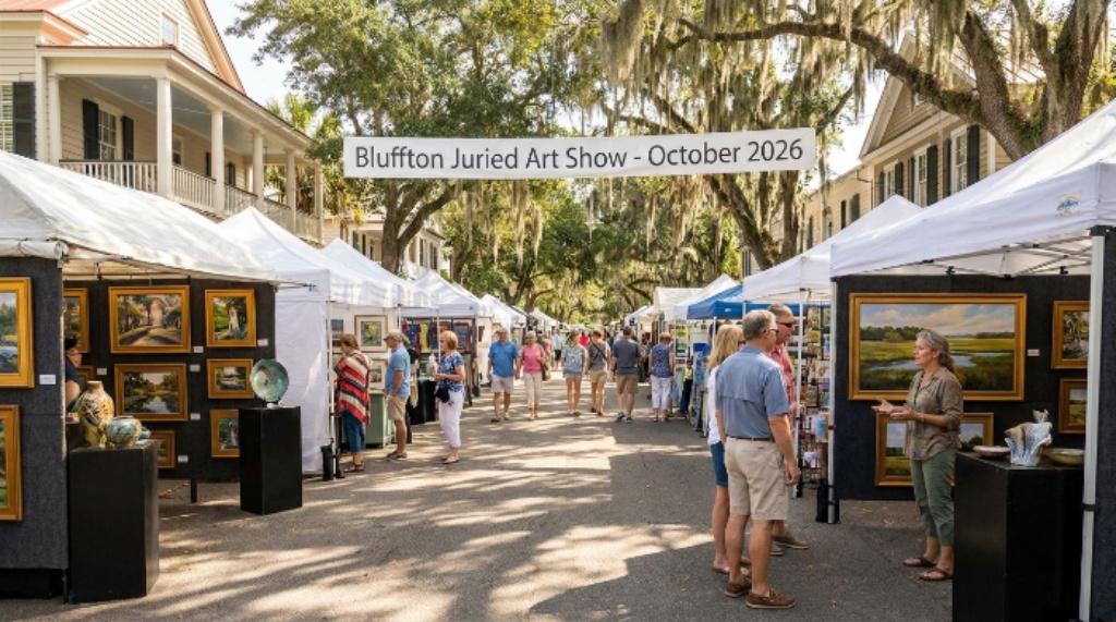 Artists displaying fine art at Bluffton juried art show October 2026