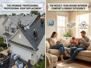 Upgrade your home with a roof replacement to boost energy efficiency and interior comfort. Lower utility bills and maintain perfect room temperatures year-round!