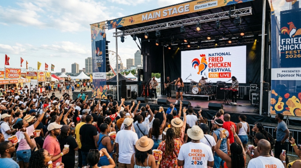 Live music stage at the National Fried Chicken Festival 2026